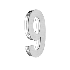 Office Door Numbers: Acrylic & Stainless Steel — "Single" Design (price for one symbol)